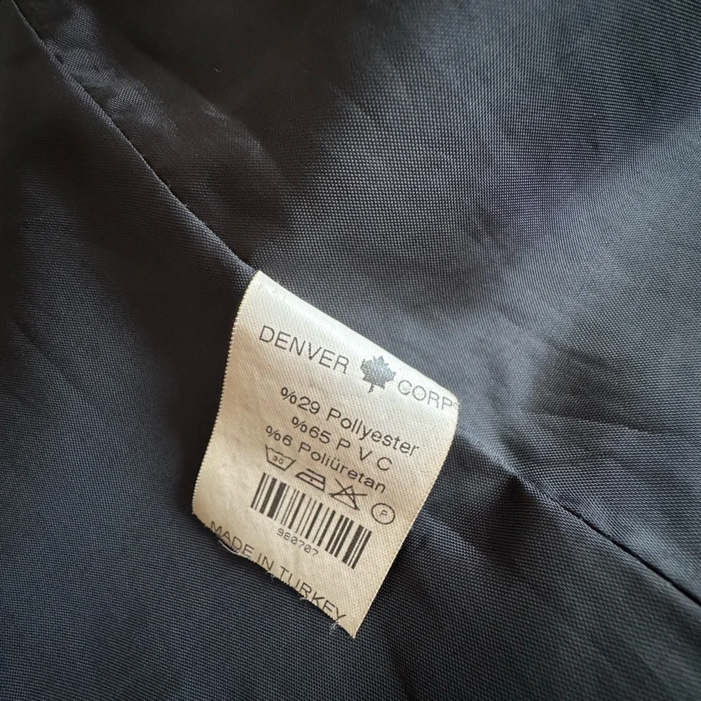 DENVER Corp. Vintage Faux Leather Double-breasted Trench Coat - Picture 8 of 10